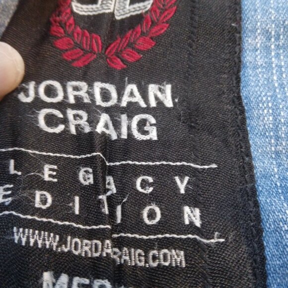 Jordan Craig Distressed Design Back Jean Jacket Size Medium - Picture 2 of 13